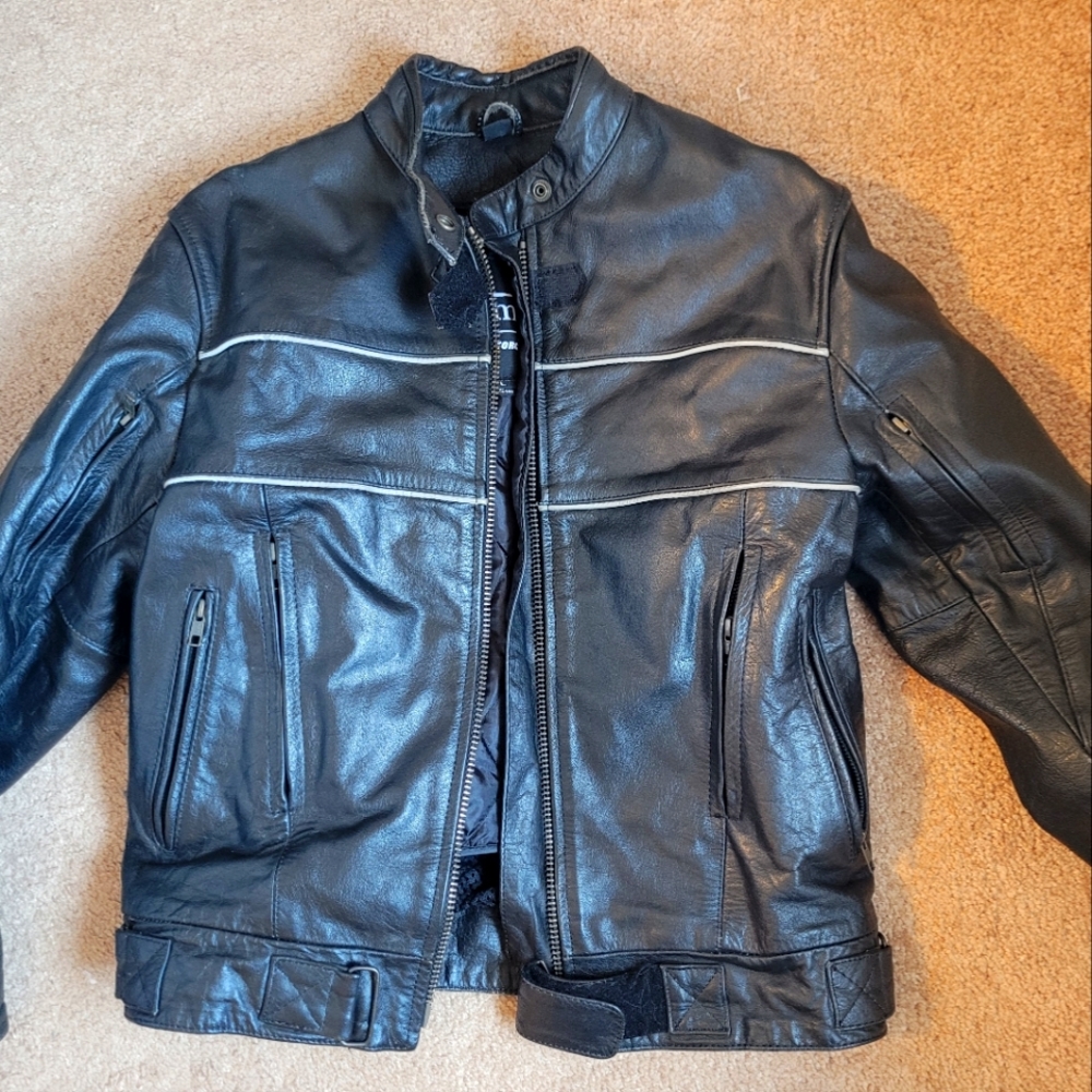 Woman's Large Xelement Black Motorcycle Jacket